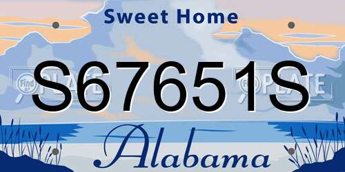 S67651S Alabama License Plate