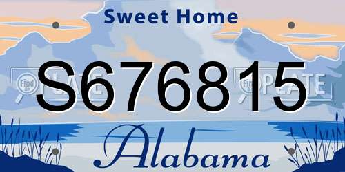 S676815 Alabama License Plate
