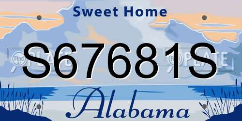 S67681S Alabama License Plate