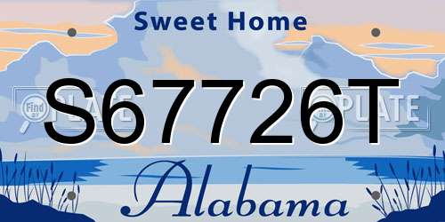 S67726T Alabama License Plate