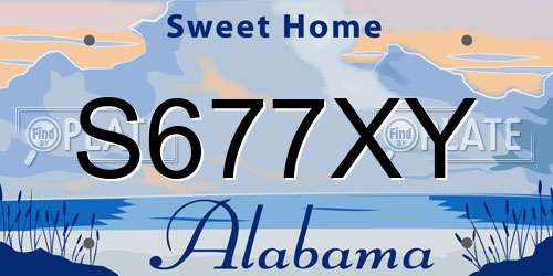 S677XY Alabama License Plate