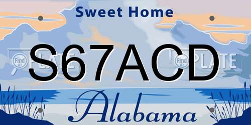 S67ACD Alabama License Plate