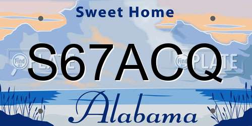 S67ACQ Alabama License Plate