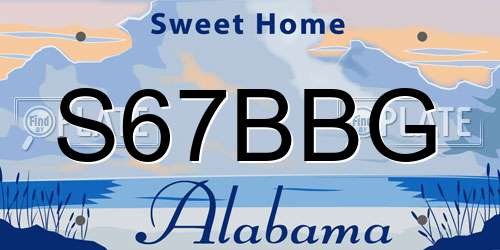 S67BBG Alabama License Plate