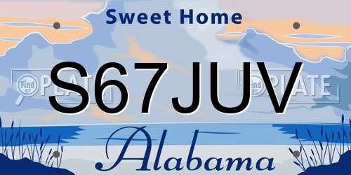 S67JUV Alabama License Plate