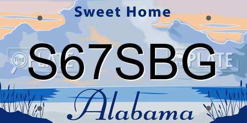 S67SBG Alabama License Plate