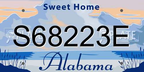 S68223E Alabama License Plate