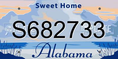 S682733 Alabama License Plate
