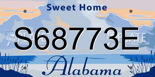 S68773E Alabama License Plate