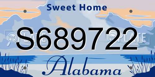 S689722 Alabama License Plate