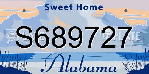 S689727 Alabama License Plate