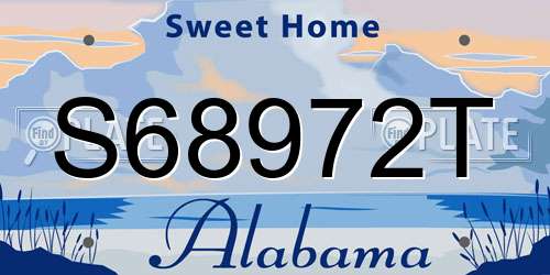 S68972T Alabama License Plate