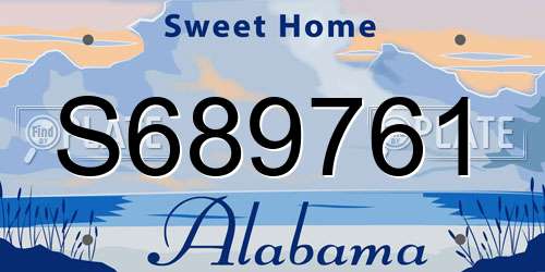 S689761 Alabama License Plate