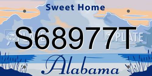 S68977T Alabama License Plate