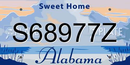 S68977Z Alabama License Plate