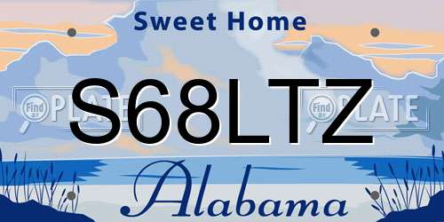 S68LTZ Alabama License Plate