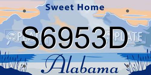 S6953D Alabama License Plate