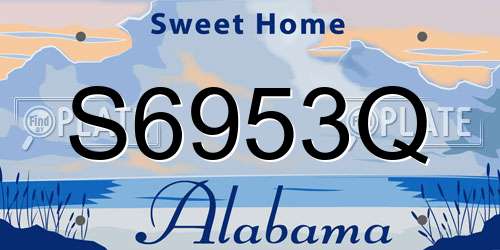 S6953Q Alabama License Plate