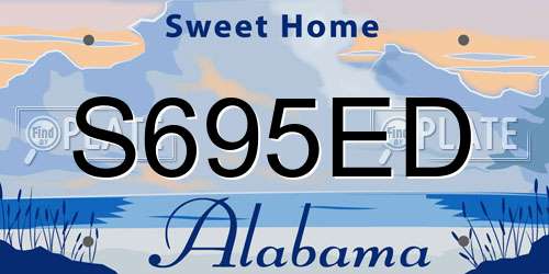 S695ED Alabama License Plate