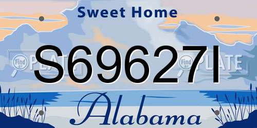S69627I Alabama License Plate