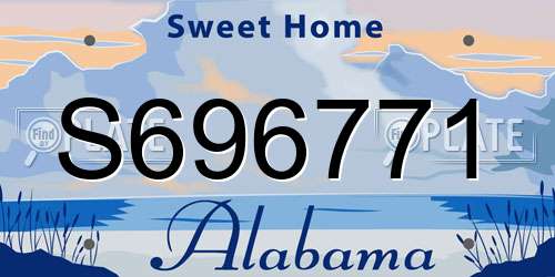 S696771 Alabama License Plate