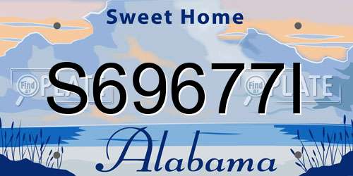 S69677I Alabama License Plate
