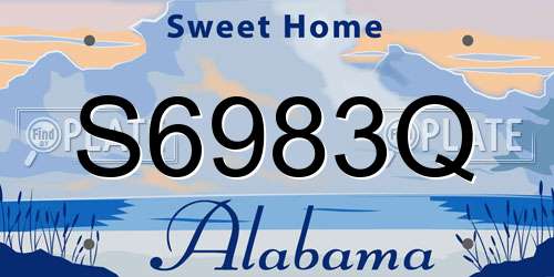 S6983Q Alabama License Plate