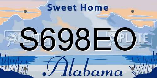 S698EO Alabama License Plate