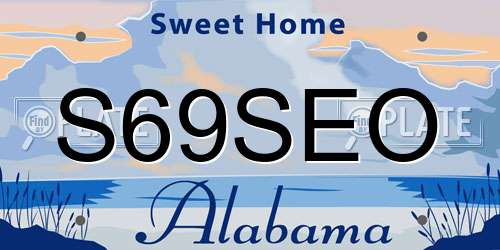 S69SEO Alabama License Plate