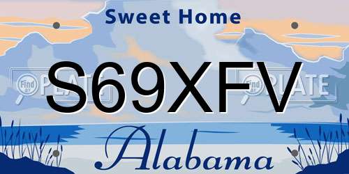 S69XFV Alabama License Plate