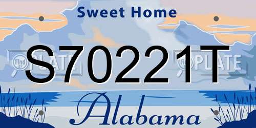 S70221T Alabama License Plate
