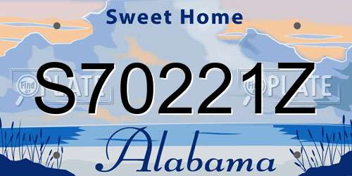 S70221Z Alabama License Plate