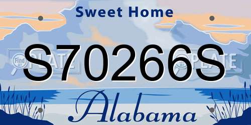 S70266S Alabama License Plate