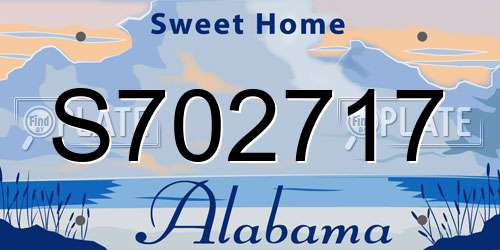 S702717 Alabama License Plate