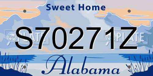 S70271Z Alabama License Plate