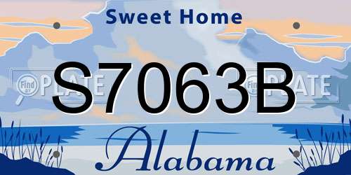 S7063B Alabama License Plate