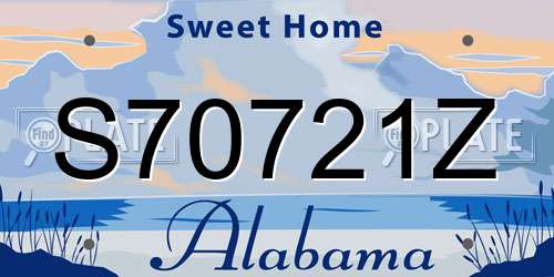 S70721Z Alabama License Plate