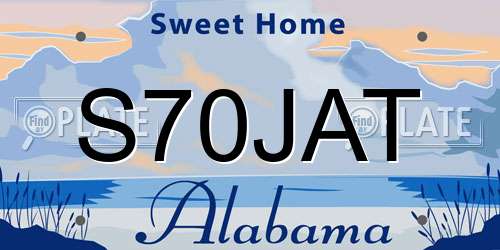S70JAT Alabama License Plate