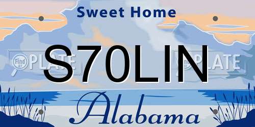 S70LIN Alabama License Plate