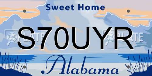 S70UYR Alabama License Plate