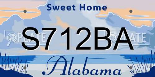 S712BA Alabama License Plate
