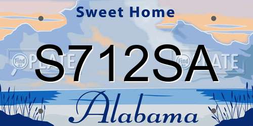 S712SA Alabama License Plate
