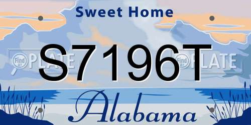 S7196T Alabama License Plate