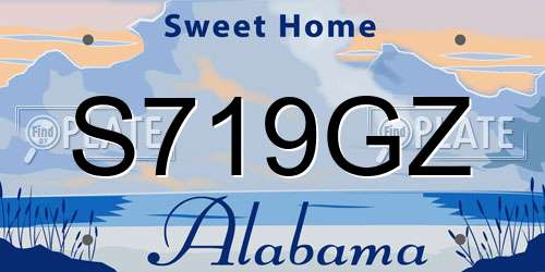S719GZ Alabama License Plate
