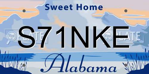 S71NKE Alabama License Plate