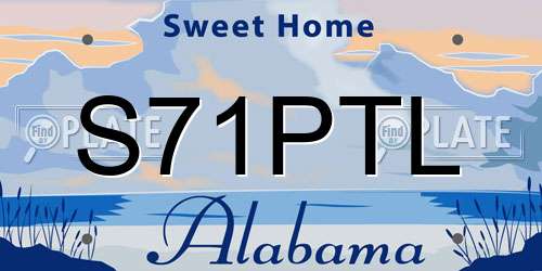 S71PTL Alabama License Plate