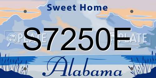 S7250E Alabama License Plate