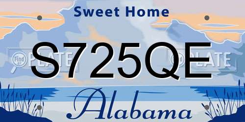 S725QE Alabama License Plate