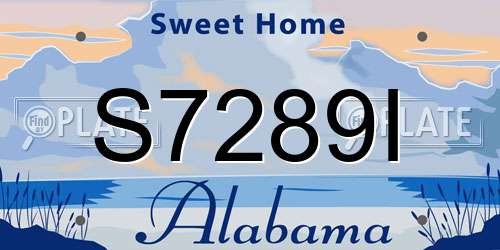 S7289I Alabama License Plate