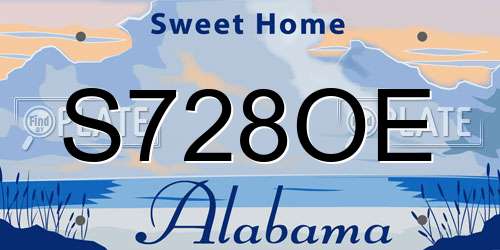 S728OE Alabama License Plate